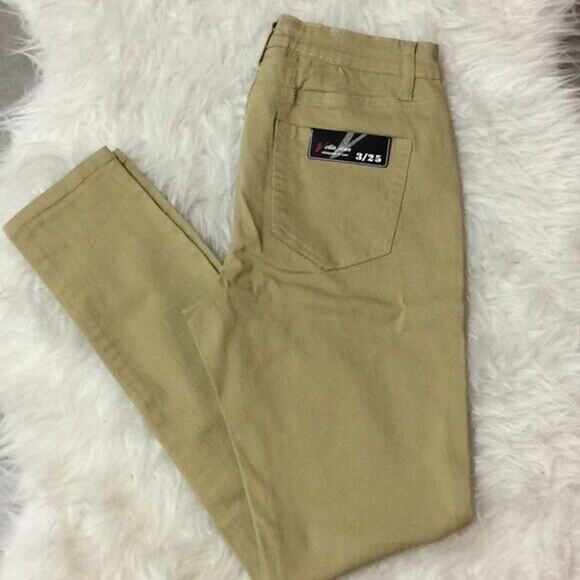Vella Jeans tan khaki color‎ skinny denim jeans Juniors Size 3 25 NWT - Picture 1 of 4